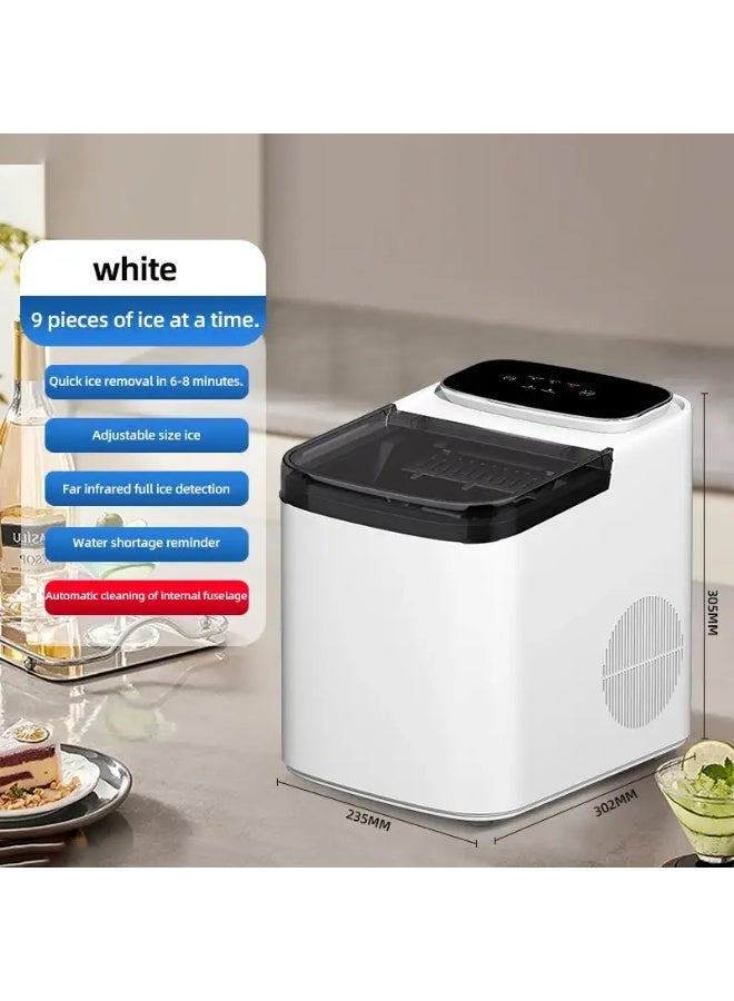 ماكينة صنع الثلج المحمولة - ثلج سريع في 6-8 دقائق، ماكينة صنع ثلج أوتوماتيكية توضع على سطح الطاولة للمنزل والمكتب والحفلات، صغيرة الحجم، سهلة الاستخدام والتنظيف - Image 2